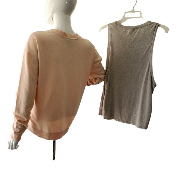 Ivy Park Logo Pink Sweatshirt Gray Logo Sleeveless Tee Womens Medium Small 2 Pc - Picture 3 of 7